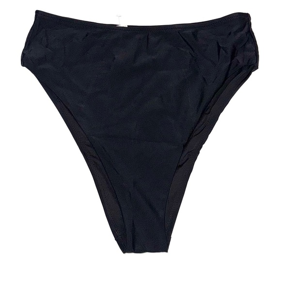NEW Aerie High Cut Cheeky Black Bikini Bottom - Picture 1 of 4